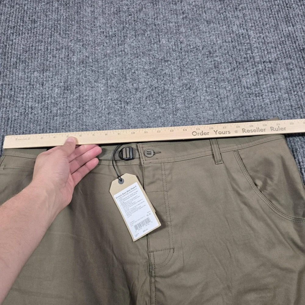 Prana Stretch Zion Slim Pant II Mens Pants 42x30 Brown Hiking Climbing Outdoor‎
